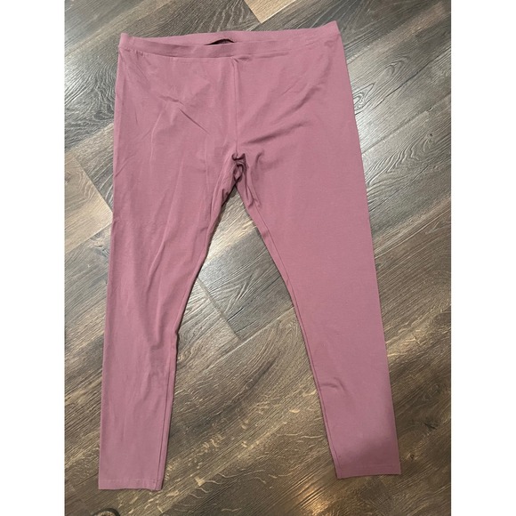 AVA & VIV Womens 2X Plus Size Leggings Mauve Casual Comfort Stretch Pants - Picture 1 of 4